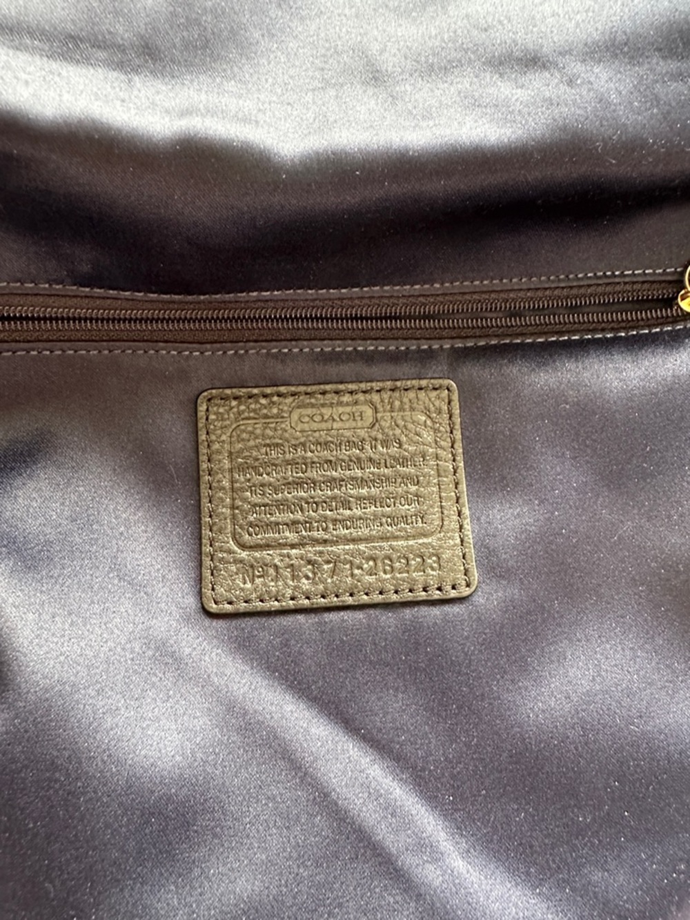 Coach 2013 Black Leather Shoulder Bag with wGold Hardware - Picture 9 of 9
